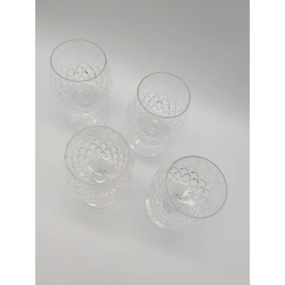 VTG (4) Cristal D'Arques LONGCHAMP Lead Crystal Brandy Snifters  Cognac Glasses